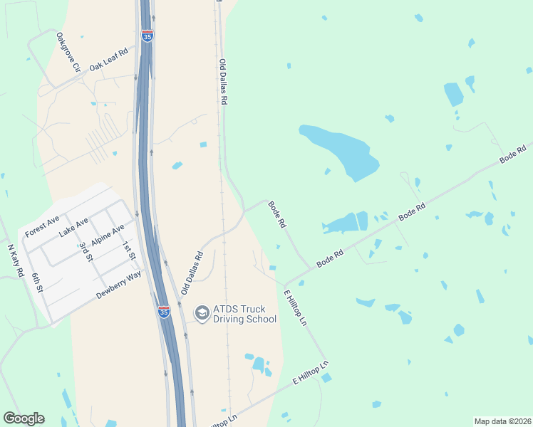 map of restaurants, bars, coffee shops, grocery stores, and more near 236 Bode Road in McLennan County