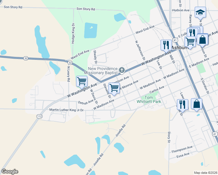 map of restaurants, bars, coffee shops, grocery stores, and more near 135 Stevens Street in Ashburn