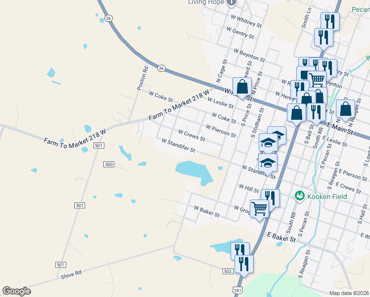 map of restaurants, bars, coffee shops, grocery stores, and more near 814 West Standifer Street in Hamilton