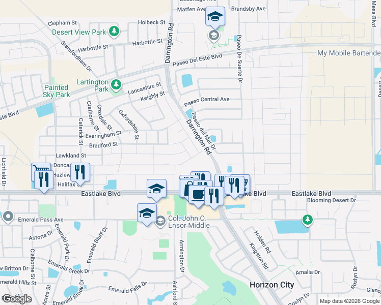 map of restaurants, bars, coffee shops, grocery stores, and more near 732 Sculcoates Street in El Paso