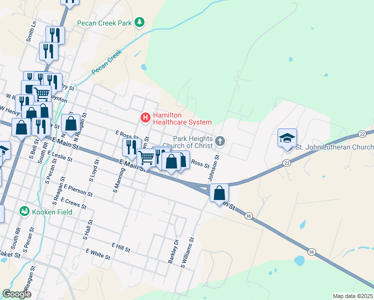 map of restaurants, bars, coffee shops, grocery stores, and more near 302 Park Hill Street in Hamilton