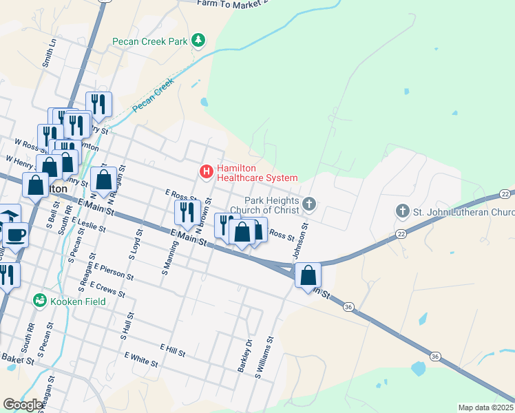 map of restaurants, bars, coffee shops, grocery stores, and more near 302 Park Hill Street in Hamilton