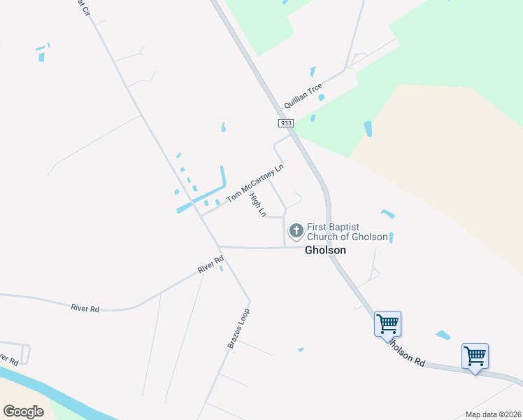 map of restaurants, bars, coffee shops, grocery stores, and more near 301 High Lane in Waco