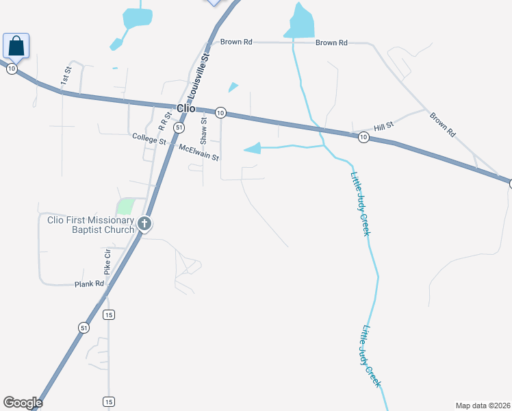 map of restaurants, bars, coffee shops, grocery stores, and more near 36 Old Mcray Mill Rd in Clio