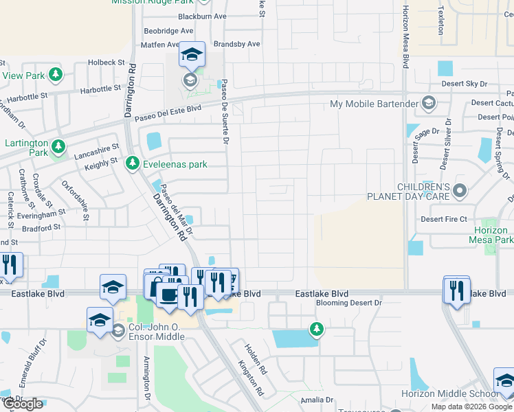 map of restaurants, bars, coffee shops, grocery stores, and more near 13798 Paseo Verde Drive in Horizon City