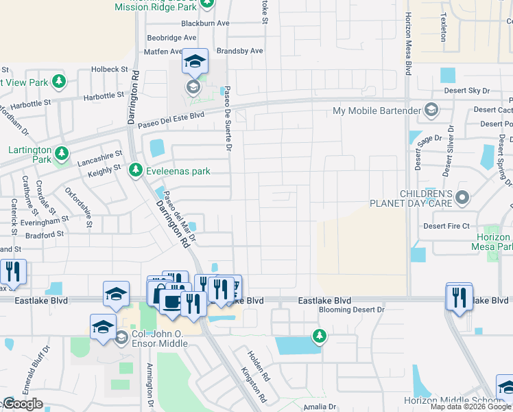 map of restaurants, bars, coffee shops, grocery stores, and more near 644 Paseo Mision Street in Socorro