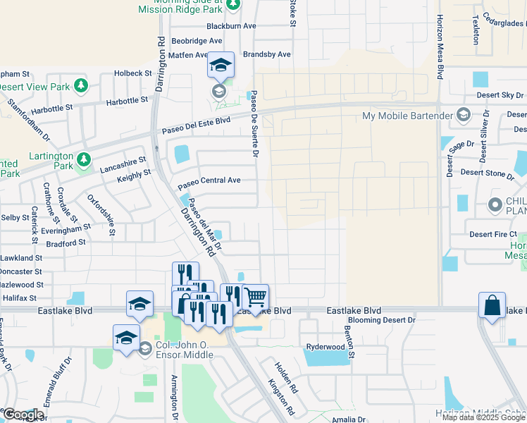 map of restaurants, bars, coffee shops, grocery stores, and more near 13798 Paseo Verde Drive in Horizon City