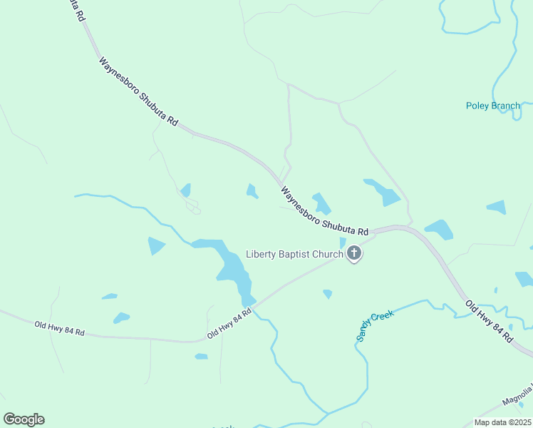 map of restaurants, bars, coffee shops, grocery stores, and more near 2397 Waynesboro Shubuta Road in Waynesboro