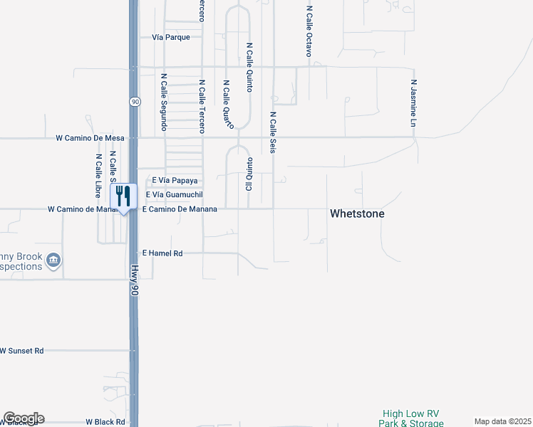 map of restaurants, bars, coffee shops, grocery stores, and more near 313 East Camino De Manana in Huachuca City