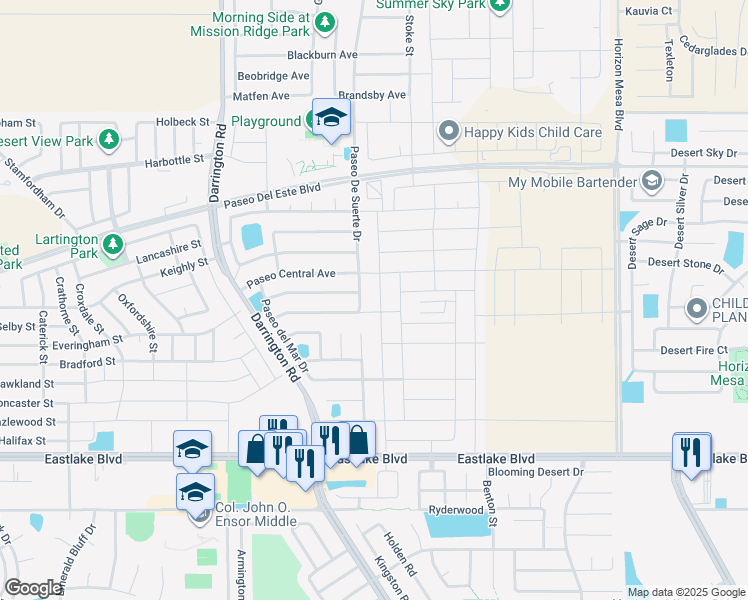 map of restaurants, bars, coffee shops, grocery stores, and more near 716 Paseo De Suerte Drive in Horizon City