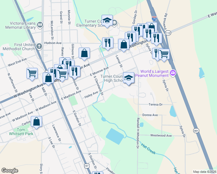 map of restaurants, bars, coffee shops, grocery stores, and more near 330 North Lamont Street in Ashburn