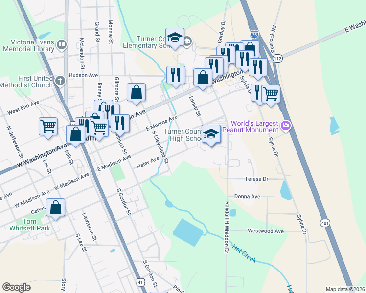 map of restaurants, bars, coffee shops, grocery stores, and more near 330 North Lamont Street in Ashburn