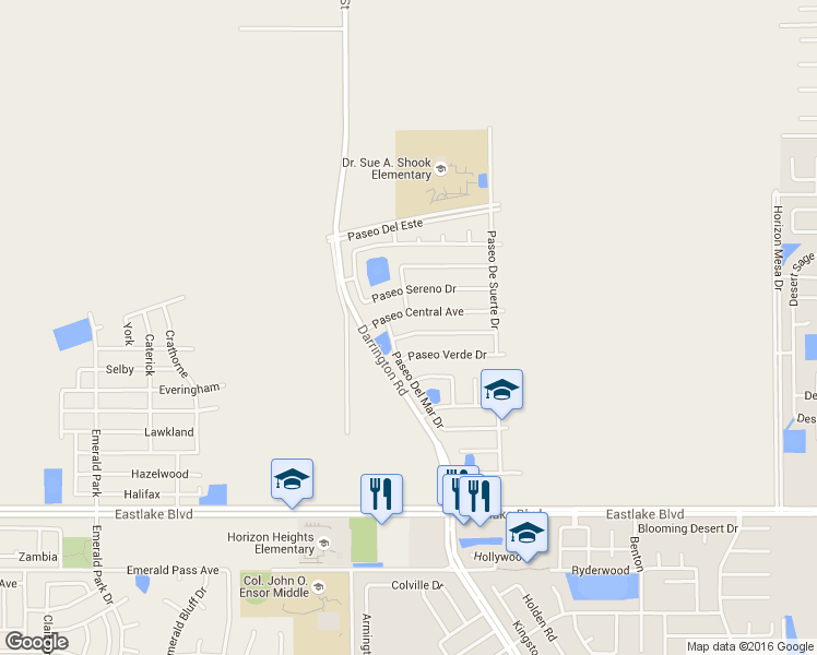 map of restaurants, bars, coffee shops, grocery stores, and more near 13731 Paseo Las Nubes Drive in Horizon City