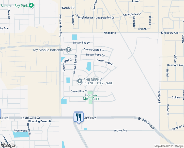 map of restaurants, bars, coffee shops, grocery stores, and more near 14316 Desert Sunset Drive in Horizon City
