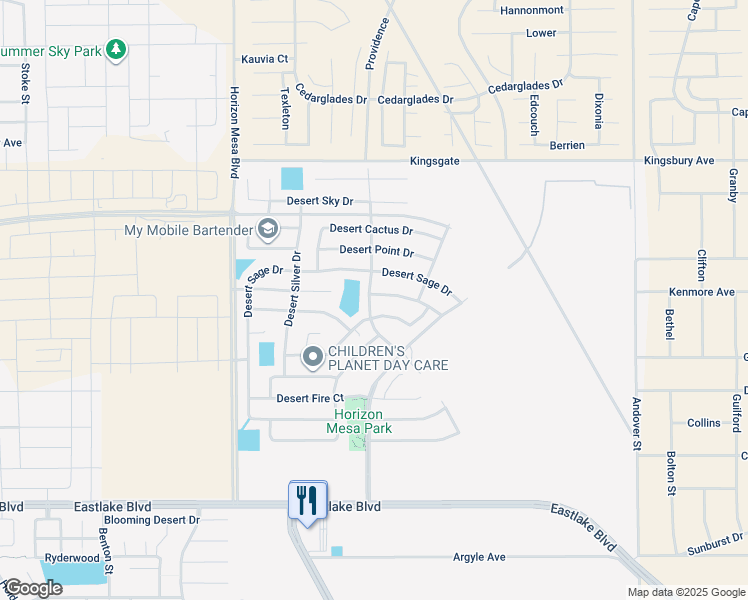 map of restaurants, bars, coffee shops, grocery stores, and more near 14400 Desert Ocotillo Drive in Horizon City