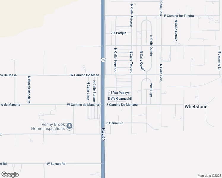 map of restaurants, bars, coffee shops, grocery stores, and more near 2442 North Firehouse Lane in Huachuca City
