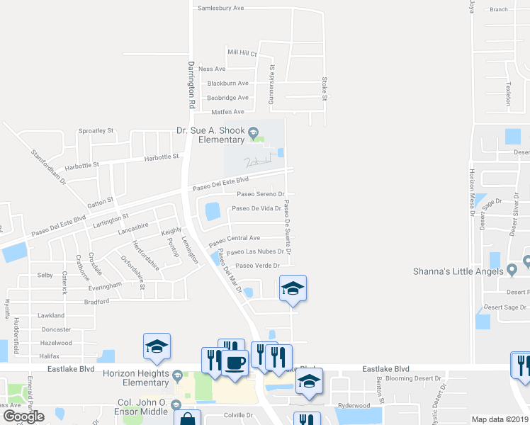 map of restaurants, bars, coffee shops, grocery stores, and more near 13784 Paseo De Vida Drive in El Paso