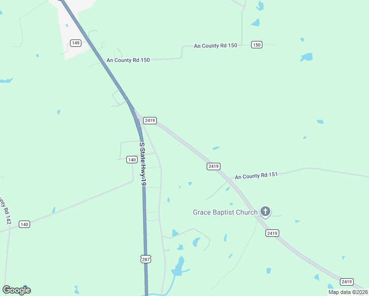 map of restaurants, bars, coffee shops, grocery stores, and more near 1420 Farm to Market Road 2419 in Elkhart