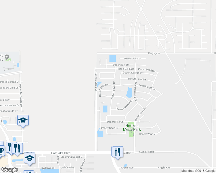 map of restaurants, bars, coffee shops, grocery stores, and more near 14320 Desert Sage Drive in Horizon City