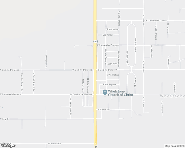 map of restaurants, bars, coffee shops, grocery stores, and more near 2453 North Calle Vista in Huachuca City