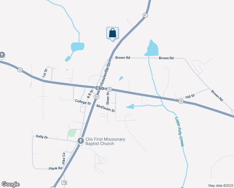 map of restaurants, bars, coffee shops, grocery stores, and more near 20 Robinson Street in Clio