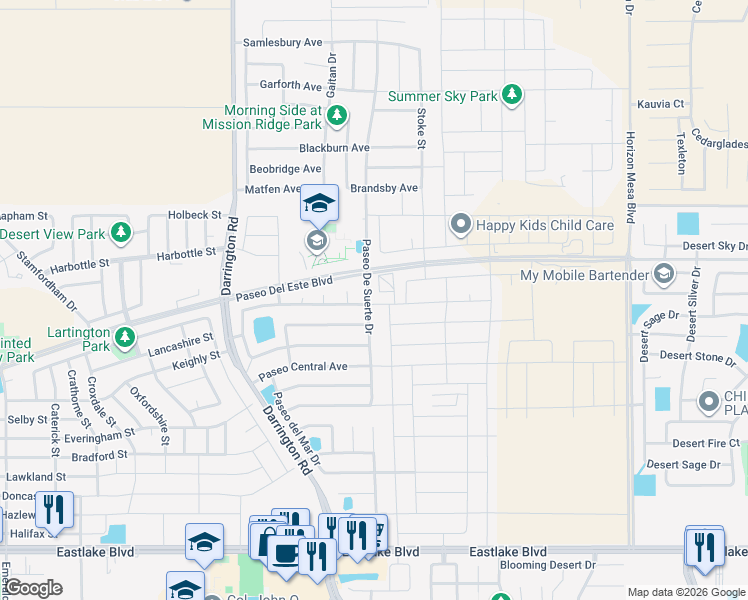 map of restaurants, bars, coffee shops, grocery stores, and more near 800 Paseo De Suerte Drive in El Paso