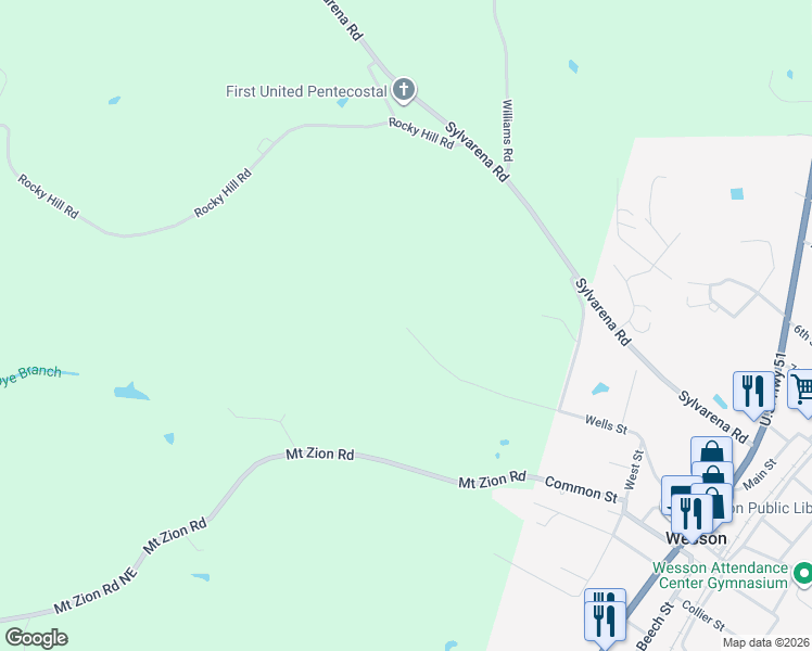 map of restaurants, bars, coffee shops, grocery stores, and more near 1005 Wells Street in Wesson