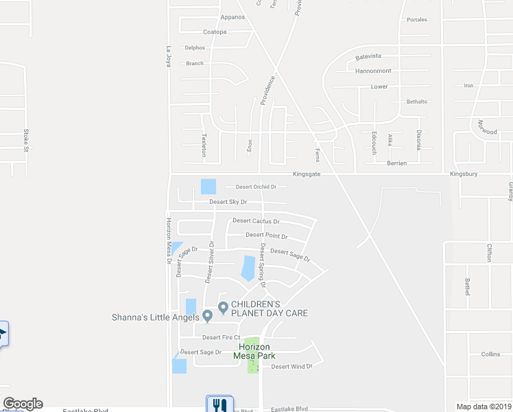map of restaurants, bars, coffee shops, grocery stores, and more near 14288 Desert Sky Drive in El Paso