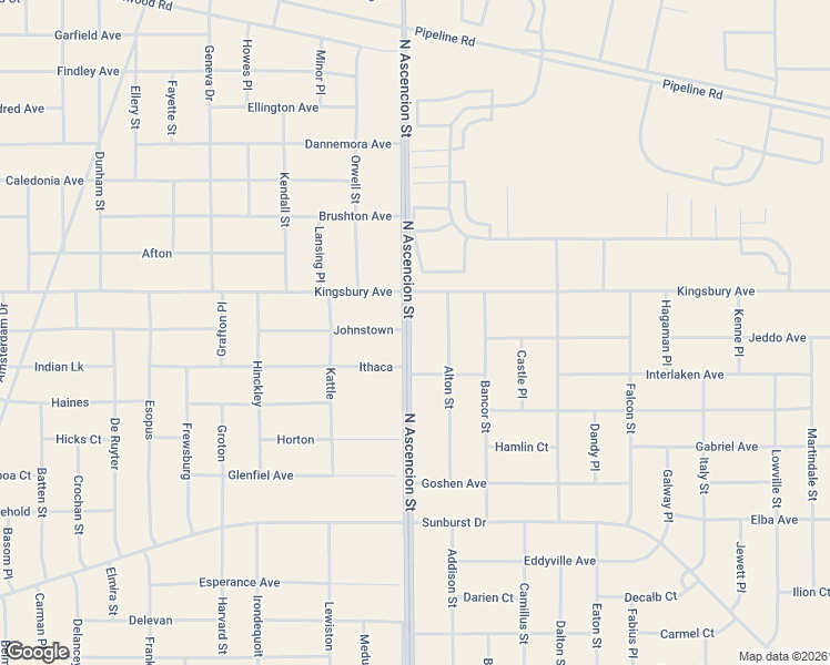 map of restaurants, bars, coffee shops, grocery stores, and more near North Ascencion Street in El Paso