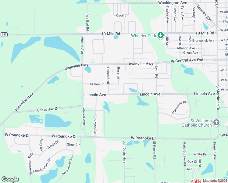map of restaurants, bars, coffee shops, grocery stores, and more near 132 Pecan Boulevard in Fitzgerald