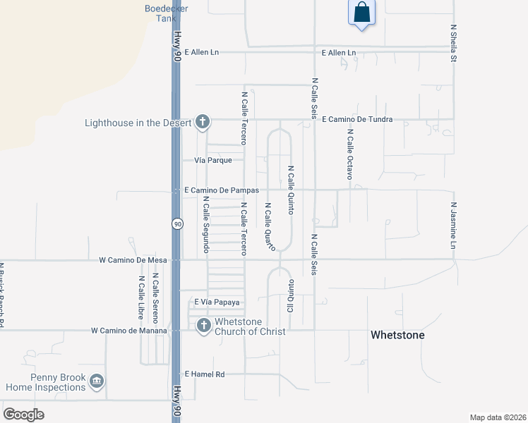 map of restaurants, bars, coffee shops, grocery stores, and more near 2509 North Cll Quarto in Huachuca City