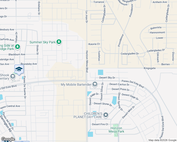 map of restaurants, bars, coffee shops, grocery stores, and more near 825 Desert Sky Drive in Horizon City