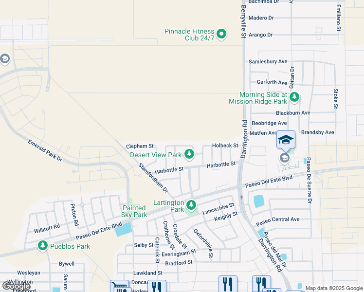 map of restaurants, bars, coffee shops, grocery stores, and more near 13581 Sproatley Street in El Paso
