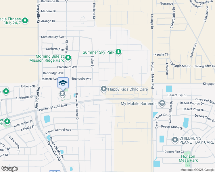 map of restaurants, bars, coffee shops, grocery stores, and more near 1028 Stoke Street in Horizon City