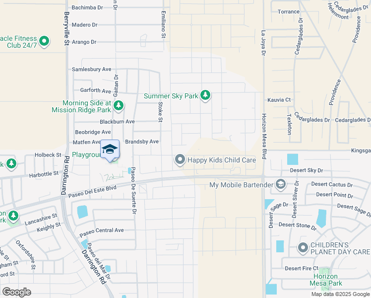 map of restaurants, bars, coffee shops, grocery stores, and more near 1028 Stoke Street in Horizon City