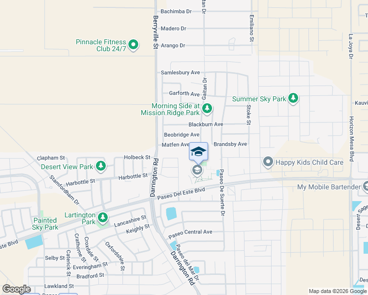 map of restaurants, bars, coffee shops, grocery stores, and more near 13624 Matfen Ave in El Paso