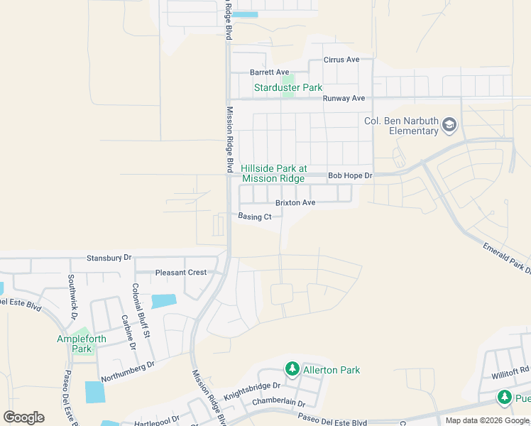 map of restaurants, bars, coffee shops, grocery stores, and more near 12640 Basing Court in El Paso