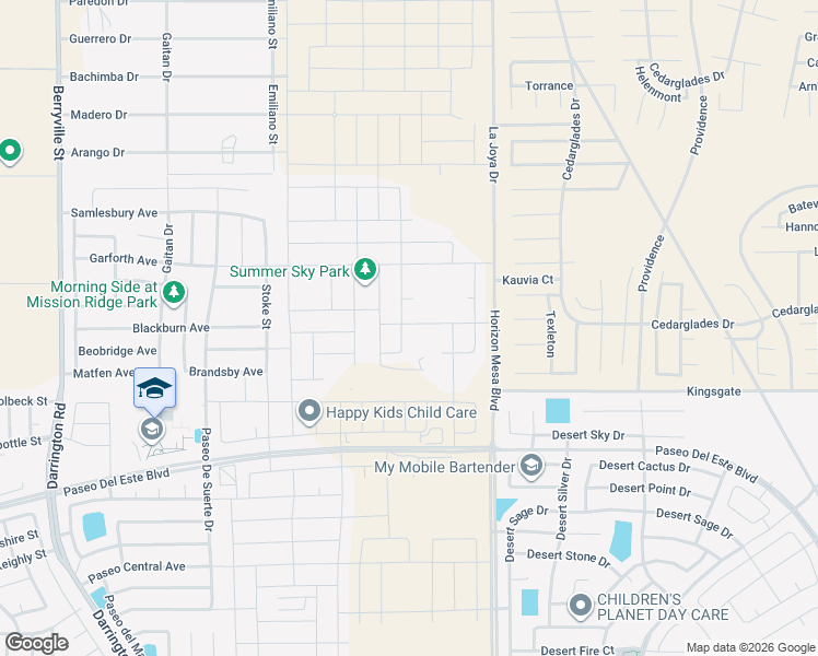 map of restaurants, bars, coffee shops, grocery stores, and more near La Joya in El Paso