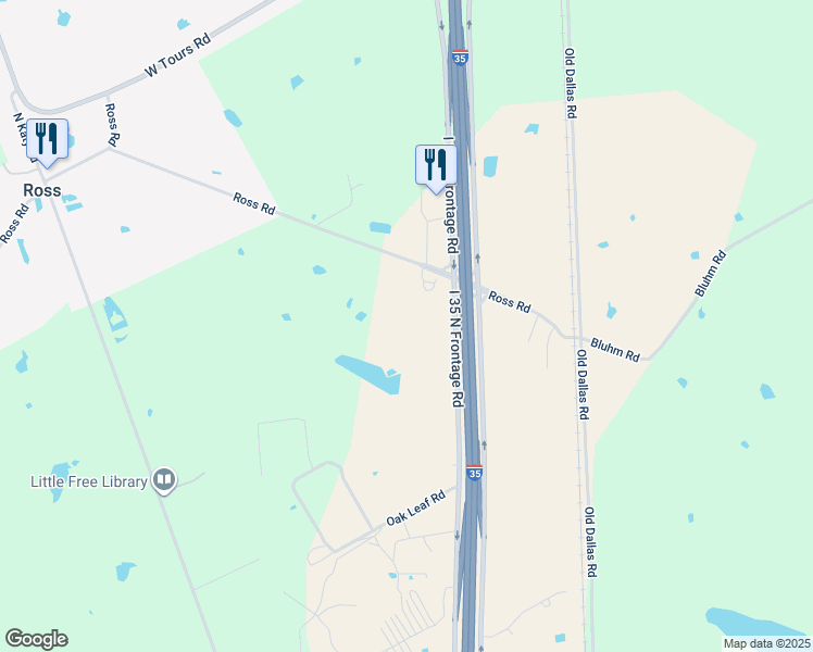 map of restaurants, bars, coffee shops, grocery stores, and more near 15841 Interstate 35 North Frontage Road in McLennan County