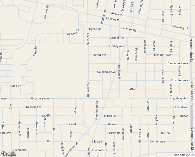 map of restaurants, bars, coffee shops, grocery stores, and more near Ascension Road in El Paso