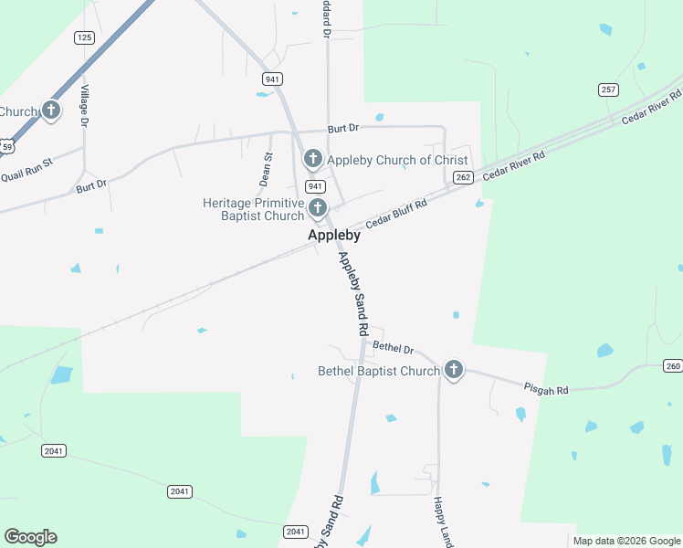 map of restaurants, bars, coffee shops, grocery stores, and more near 9927 Appleby Sand Road in Nacogdoches