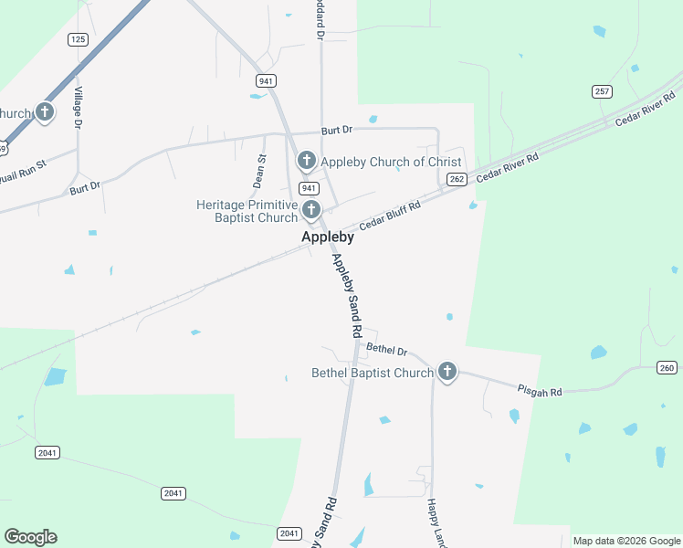 map of restaurants, bars, coffee shops, grocery stores, and more near 9927 Appleby Sand Road in Nacogdoches