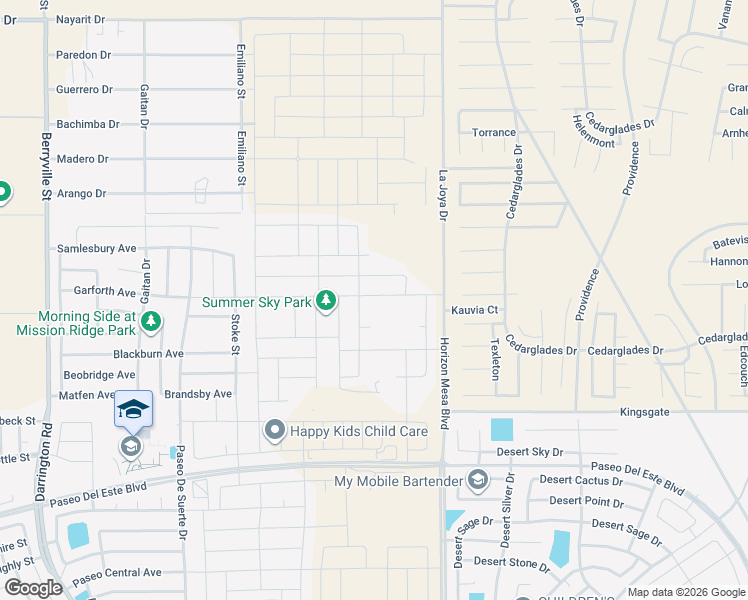 map of restaurants, bars, coffee shops, grocery stores, and more near La Joya in El Paso
