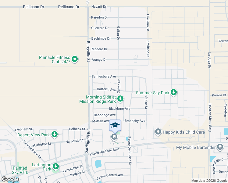 map of restaurants, bars, coffee shops, grocery stores, and more near 13664 Garforth Avenue in Horizon City