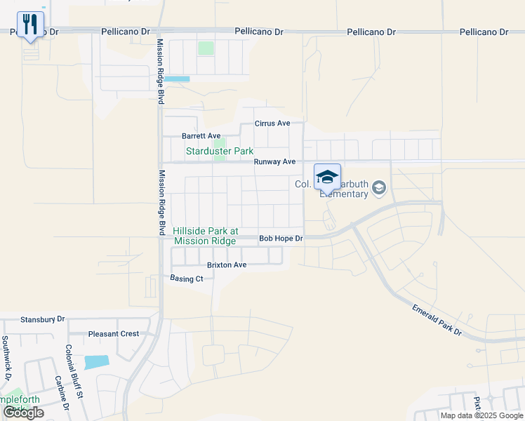 map of restaurants, bars, coffee shops, grocery stores, and more near in El Paso