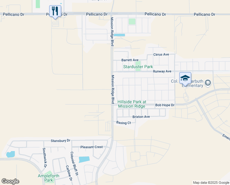 map of restaurants, bars, coffee shops, grocery stores, and more near 951 Brudenal Place in El Paso