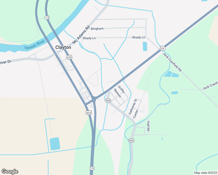 map of restaurants, bars, coffee shops, grocery stores, and more near U.S. 65 in Clayton