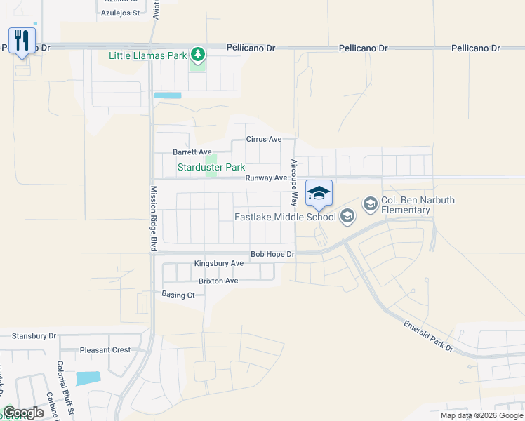 map of restaurants, bars, coffee shops, grocery stores, and more near in El Paso