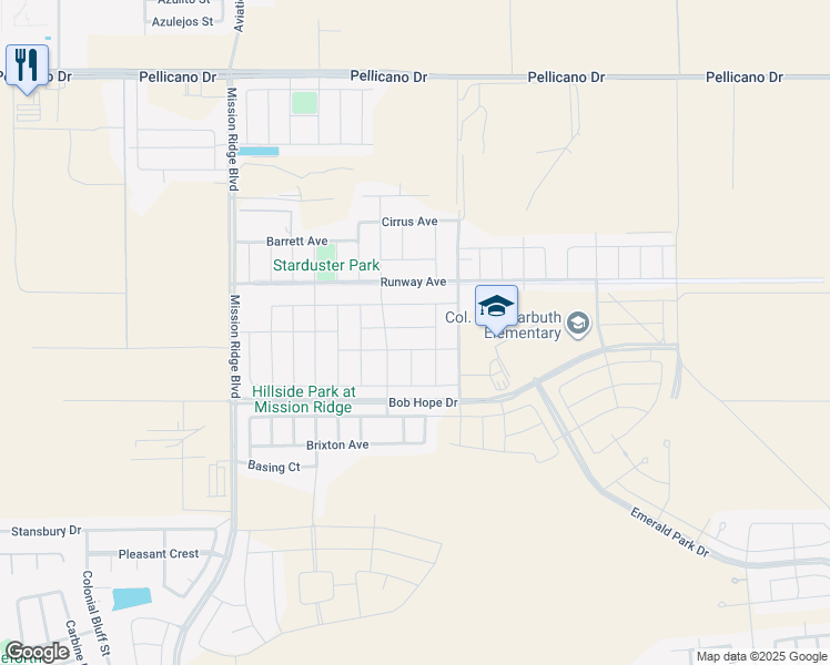 map of restaurants, bars, coffee shops, grocery stores, and more near in El Paso