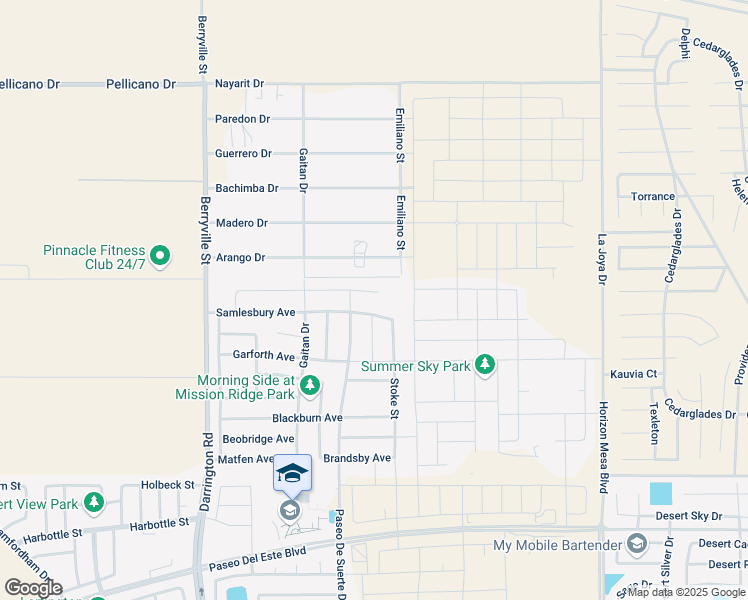 map of restaurants, bars, coffee shops, grocery stores, and more near 13749 Samlesbury Avenue in Horizon City